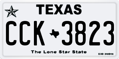 TX license plate CCK3823