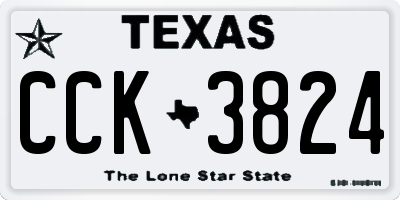 TX license plate CCK3824