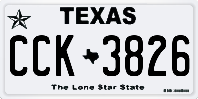 TX license plate CCK3826