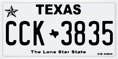 TX license plate CCK3835