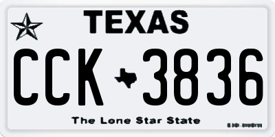 TX license plate CCK3836