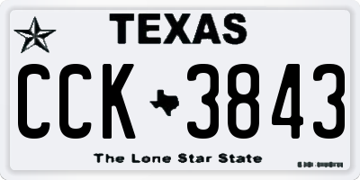 TX license plate CCK3843