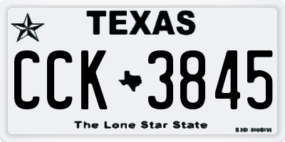 TX license plate CCK3845