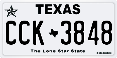 TX license plate CCK3848