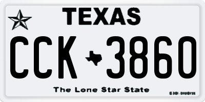 TX license plate CCK3860
