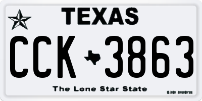 TX license plate CCK3863