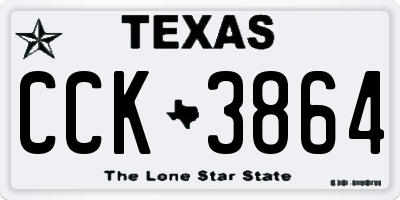 TX license plate CCK3864