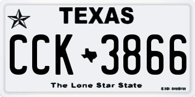 TX license plate CCK3866