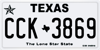 TX license plate CCK3869