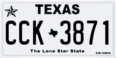 TX license plate CCK3871