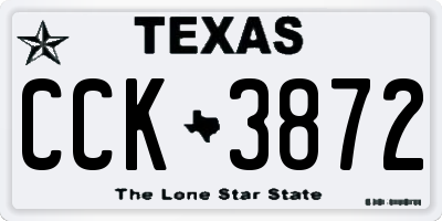 TX license plate CCK3872