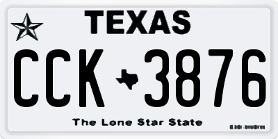 TX license plate CCK3876