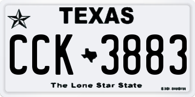 TX license plate CCK3883