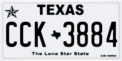 TX license plate CCK3884