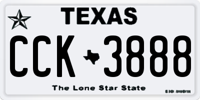 TX license plate CCK3888
