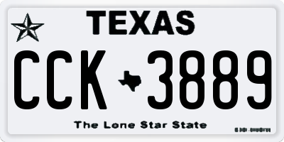 TX license plate CCK3889
