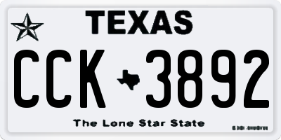 TX license plate CCK3892