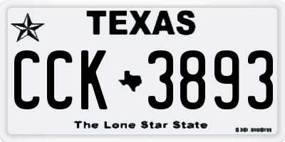 TX license plate CCK3893