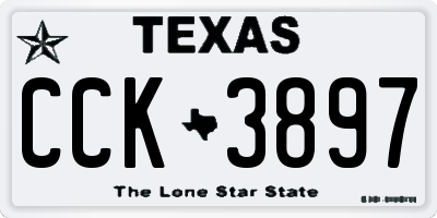 TX license plate CCK3897