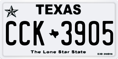 TX license plate CCK3905