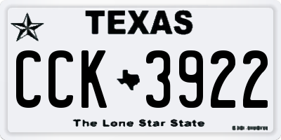TX license plate CCK3922