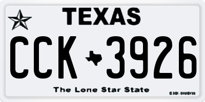 TX license plate CCK3926