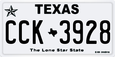 TX license plate CCK3928