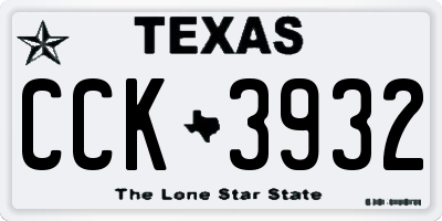 TX license plate CCK3932