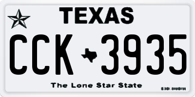 TX license plate CCK3935