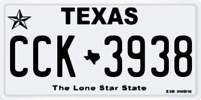 TX license plate CCK3938
