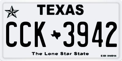 TX license plate CCK3942