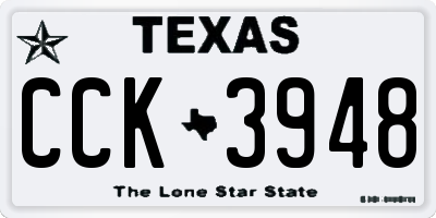 TX license plate CCK3948