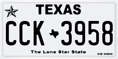 TX license plate CCK3958