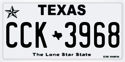 TX license plate CCK3968
