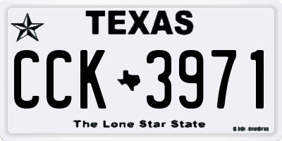 TX license plate CCK3971