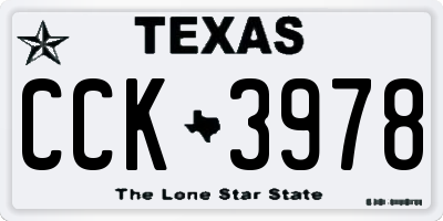 TX license plate CCK3978