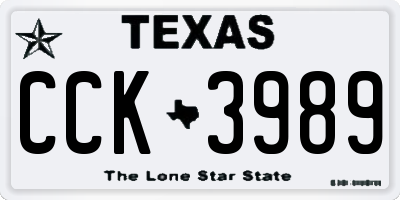 TX license plate CCK3989