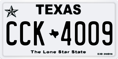 TX license plate CCK4009