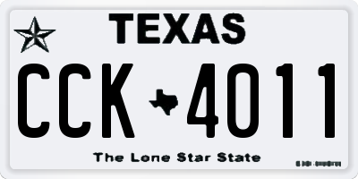 TX license plate CCK4011
