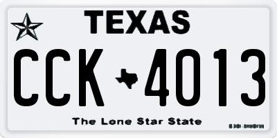 TX license plate CCK4013
