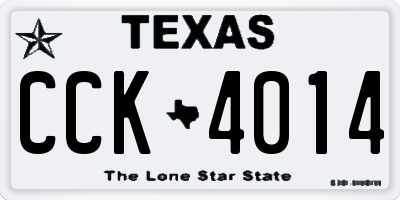 TX license plate CCK4014