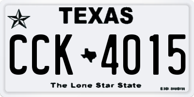 TX license plate CCK4015