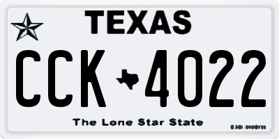 TX license plate CCK4022