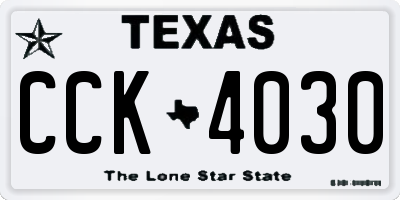 TX license plate CCK4030