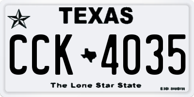 TX license plate CCK4035