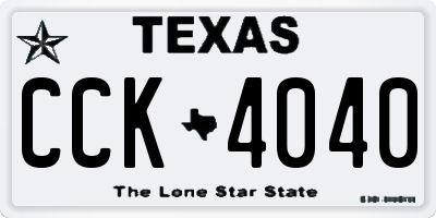 TX license plate CCK4040