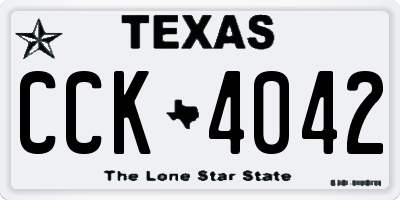 TX license plate CCK4042