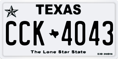TX license plate CCK4043
