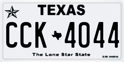 TX license plate CCK4044