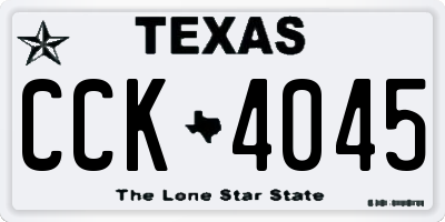 TX license plate CCK4045